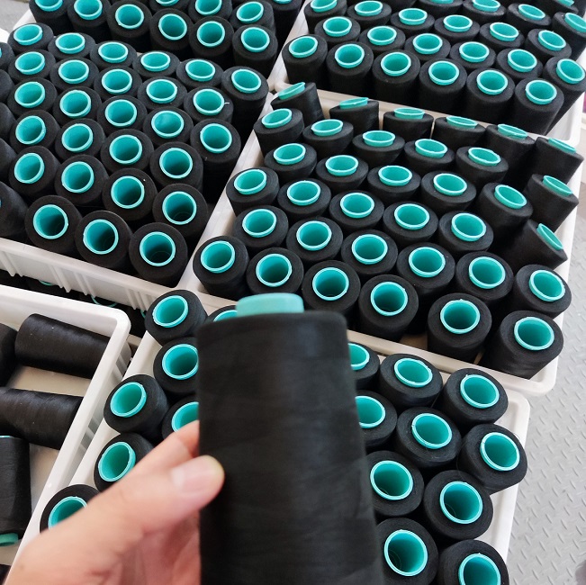 Black Color Sewing thread 40/2 500g-1000g/cone exporting to Middle East