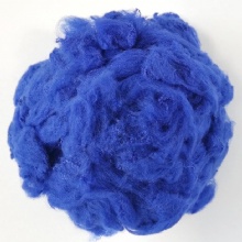 Sapphire Blue Solid Polyester Staple Fiber